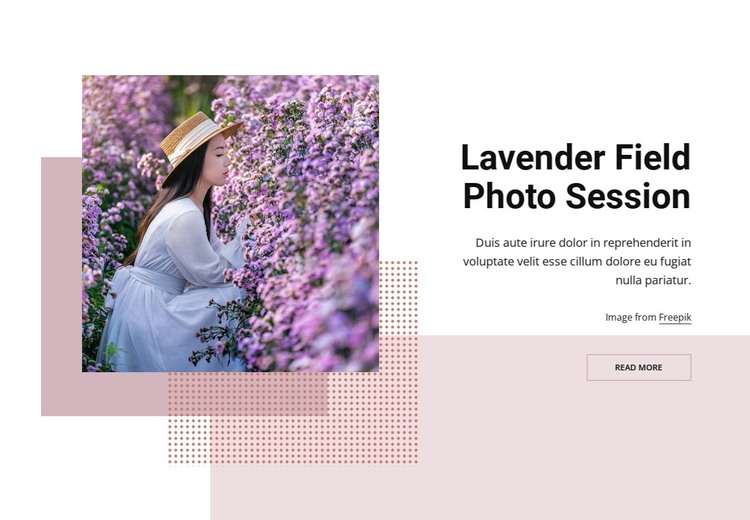 Lavender field photo session WordPress Theme