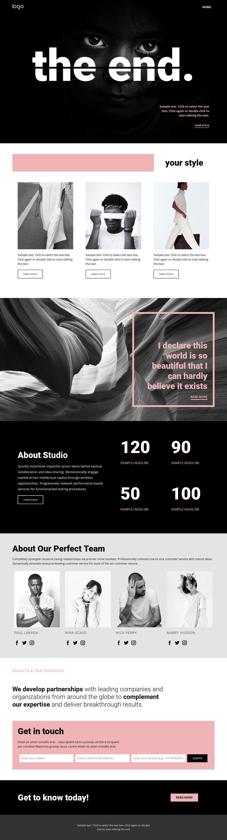 Perfecting styles of art Homepage Design