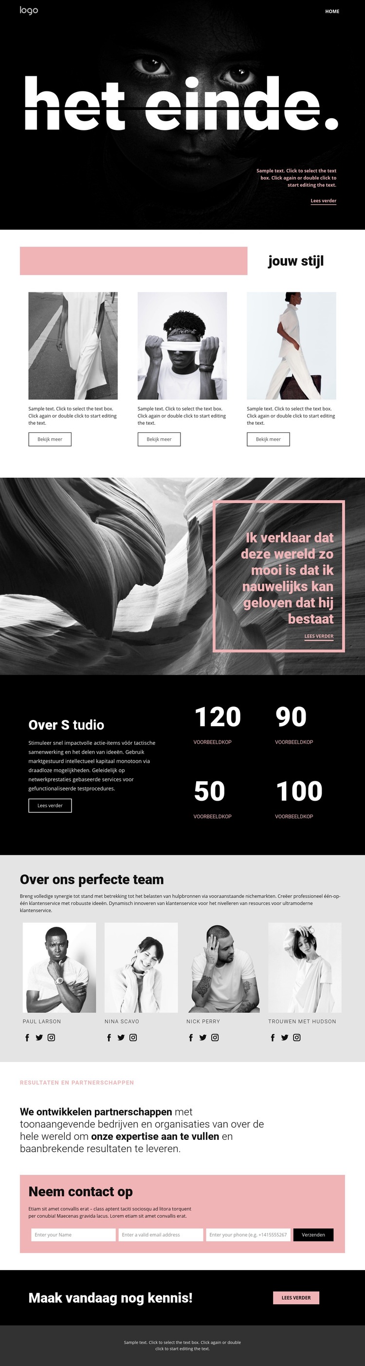 Kunststijlen perfectioneren Website Builder-sjablonen