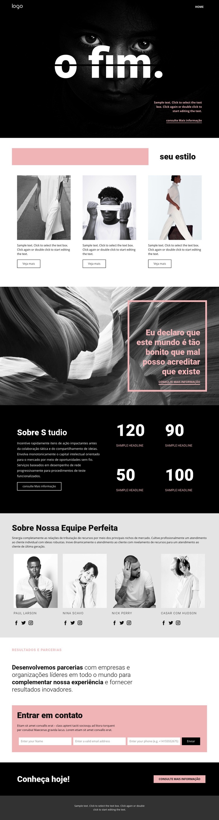 Aperfeiçoando estilos de arte Landing Page