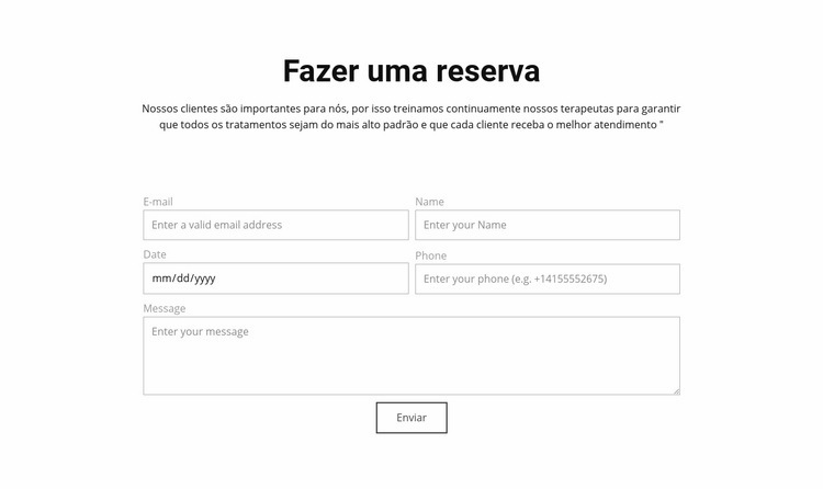 Faça seu pedido agora Construtor de sites HTML