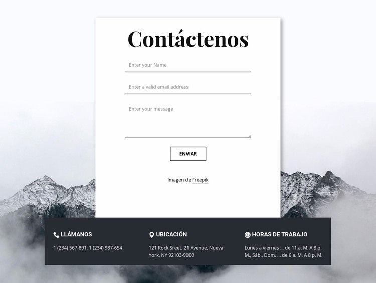 Contacts with overlaping Maqueta de sitio web