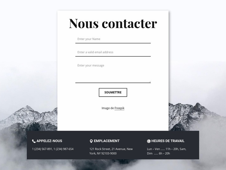 Contacts with overlaping Maquette de site Web