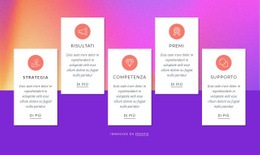 Features With Colored Background - Progettazione Creativa Del Sito Multiuso