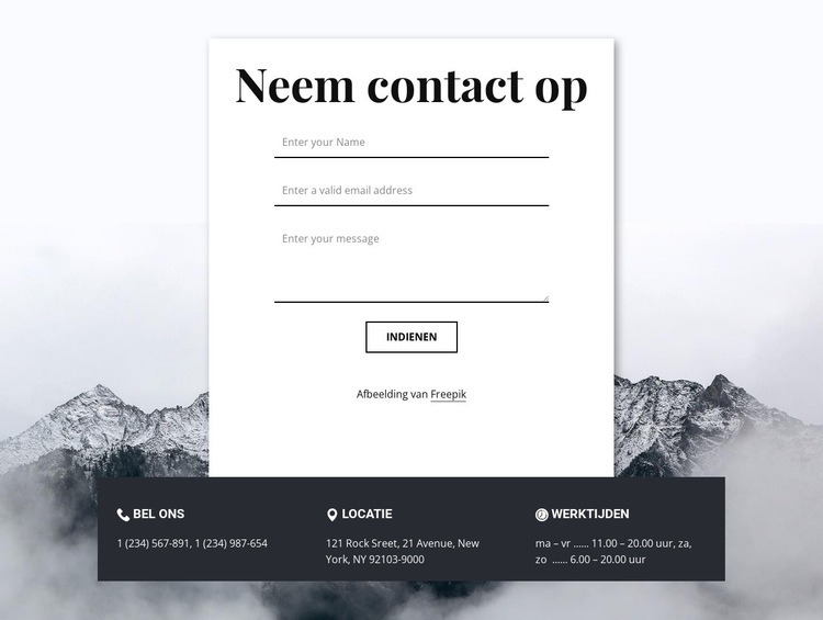 Contacts with overlaping Html Website Builder