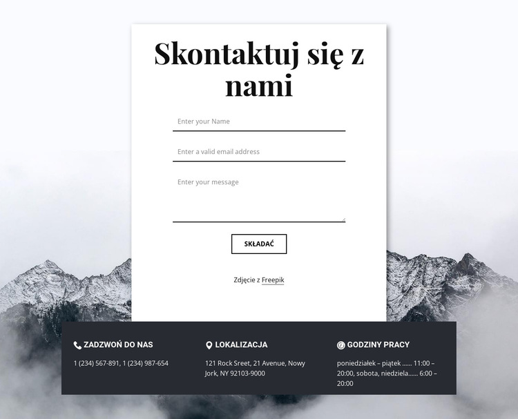 Contacts with overlaping Szablon witryny sieci Web