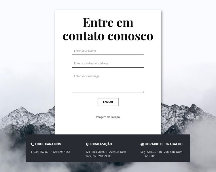 Contacts with overlaping Construtor de sites HTML