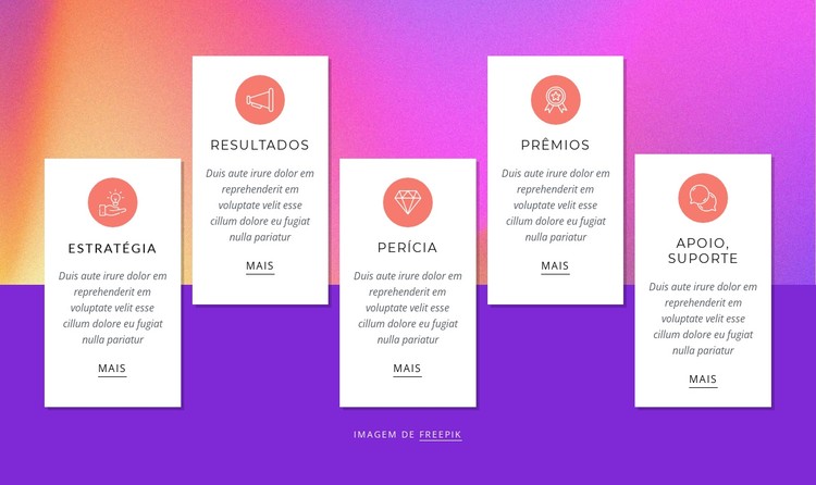 Features with colored background Template CSS