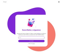 Subscribe Form With Abstract Shapes - Plantilla Responsiva De Una Página