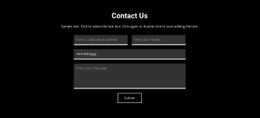 Contact On Dark Background Css Layout Templates