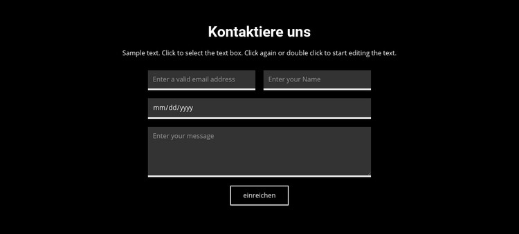 Kontakt auf dunklem Hintergrund CSS-Vorlage