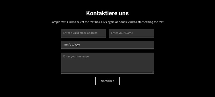 Kontakt auf dunklem Hintergrund HTML-Vorlage