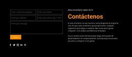 El Mejor Diseño De Sitio Web Para Formulario De Contacto Sobre Fondo Oscuro
