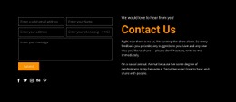 Ready To Use Html Code For Contact Form On Dark Background