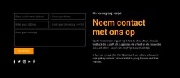 Contactformulier Op Donkere Achtergrond CSS-Sjabloon Voor Tabellen