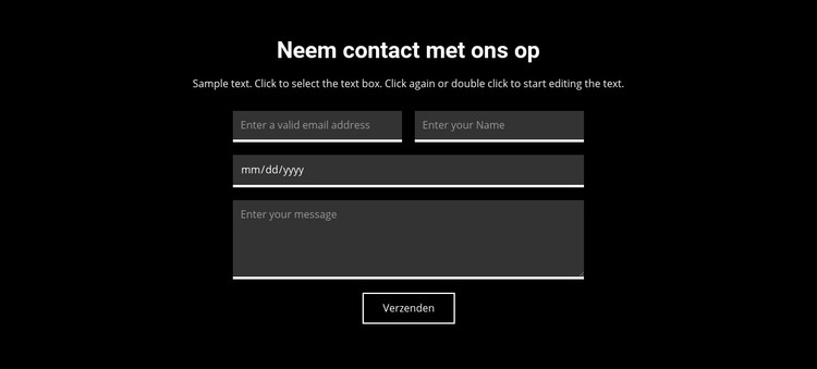 Contact op donkere achtergrond CSS-sjabloon