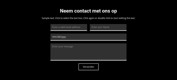 Contact op donkere achtergrond HTML5-sjabloon