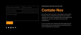 Formulário De Contato Em Fundo Escuro - Funcionalidade Construtor De Sites