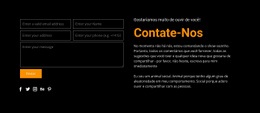 Modelo HTML5 Exclusivo Para Formulário De Contato Em Fundo Escuro