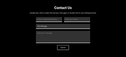 Contact On Dark Background - Free Download Website Builder