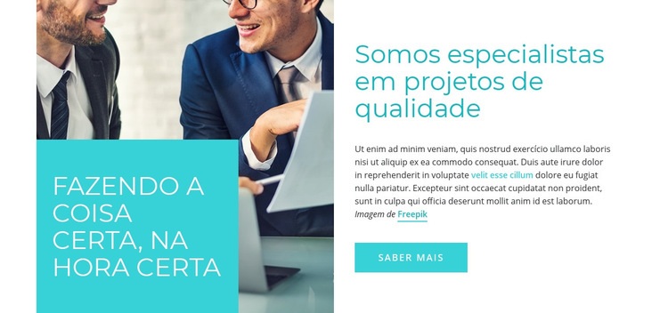 Consultoria especializada Modelo de uma página