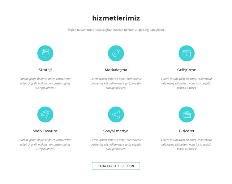 Dijital pazarlama çözümleri Html Web Sitesi Oluşturucu