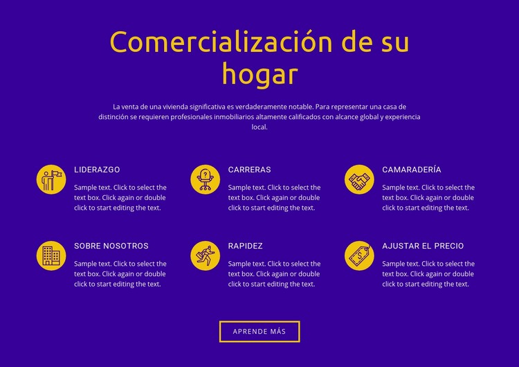 Comercialización de su hogar Creador de sitios web HTML