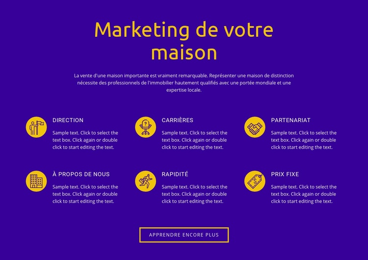 Marketing de votre maison Modèles de constructeur de sites Web