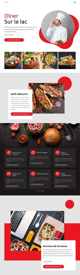 Dîner Sur Le Lac – Modèle De Site Web HTML