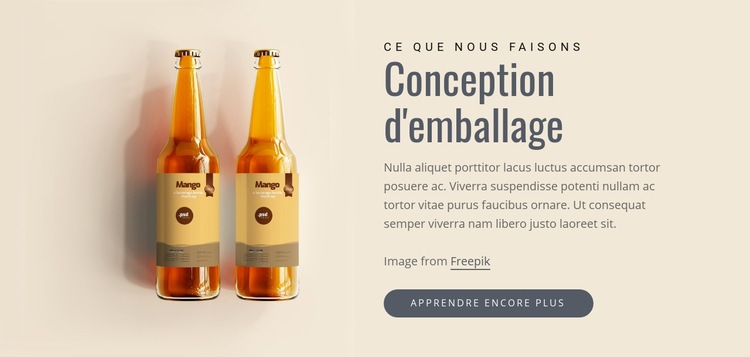 Conception d'emballage Page de destination