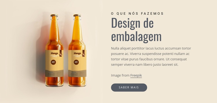 Design de embalagem Modelo HTML5