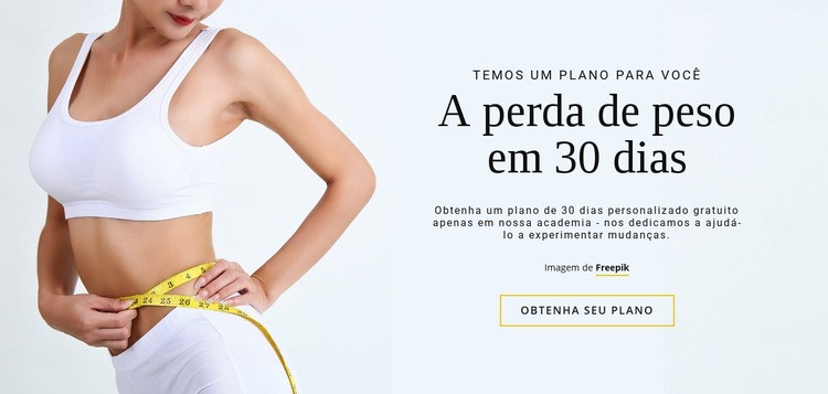 O programa de perda de peso de 30 dias Landing Page