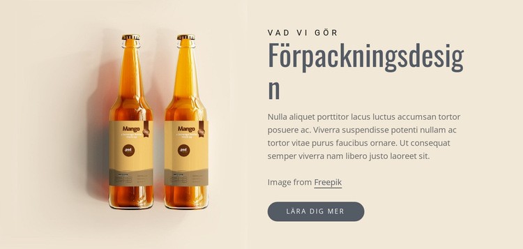 Förpackningsdesign CSS -mall