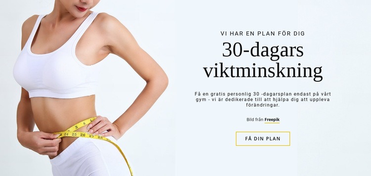 30-dagars viktminskningsprogram HTML-mall