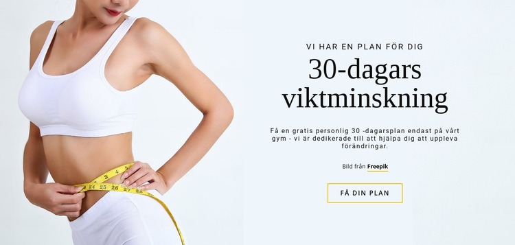 30-dagars viktminskningsprogram Webbplats mall
