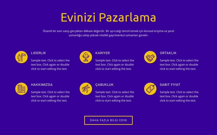 Evinizi Pazarlama Açılış sayfası