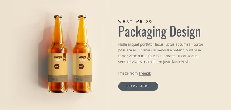Packaging design Website Mockup