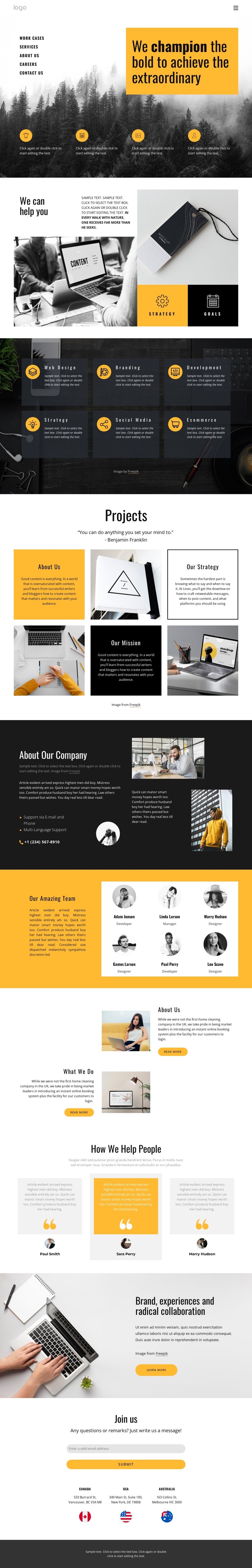 Extraordinary projects for ordinary people CSS Template