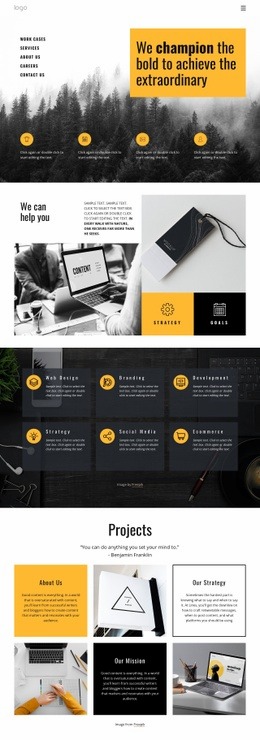 Extraordinary Projects For Ordinary People -Ready To Use Homepage Design