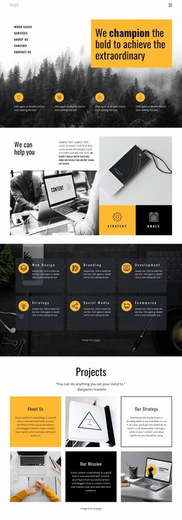 Extraordinary Projects For Ordinary People - Modern Website Mockup