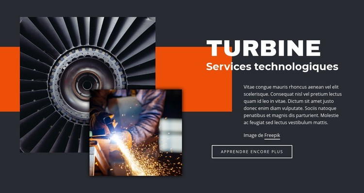 Services de technologie de turbine Modèles de constructeur de sites Web