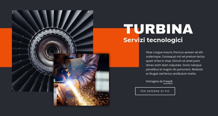 Servizi tecnologici per turbine Mockup del sito web