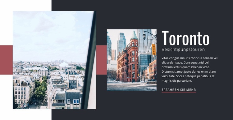 Toronto City Tours Landing Page