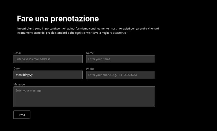 Fare un ordine Modelli di Website Builder