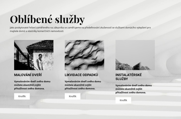 Oblíbené služby Webový design