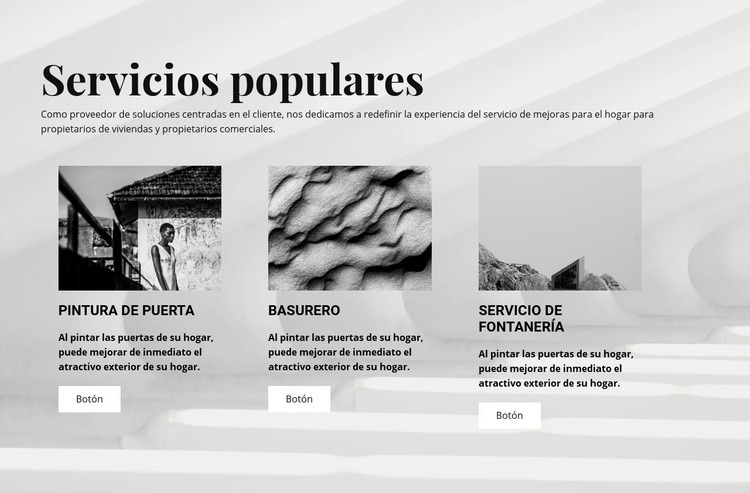 Servicios populares Creador de sitios web HTML