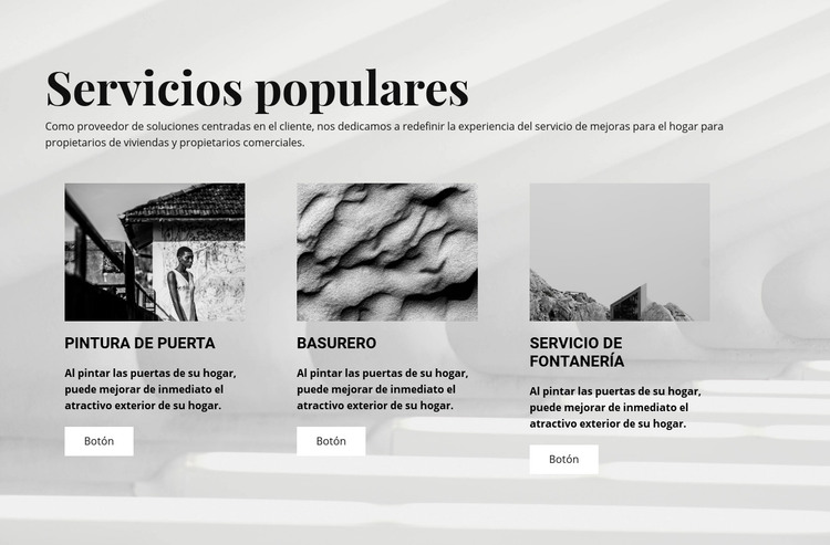 Servicios populares Plantilla HTML