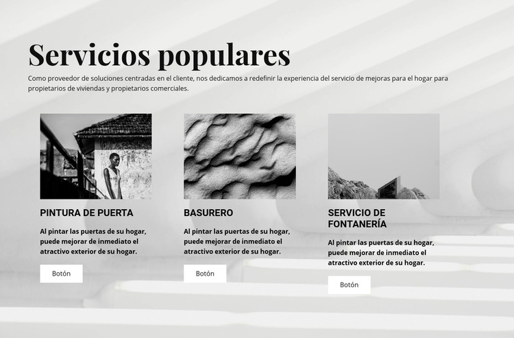 Servicios populares Plantilla de sitio web