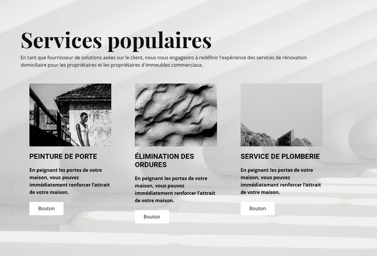Services populaires Maquette de site Web
