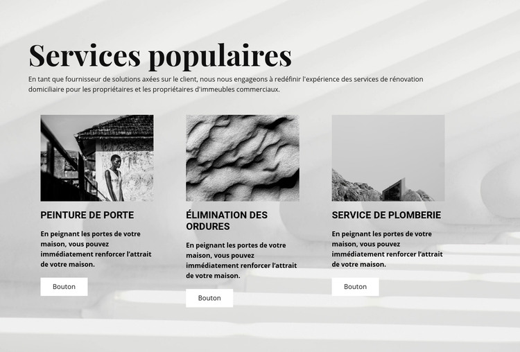 Services populaires Modèle HTML